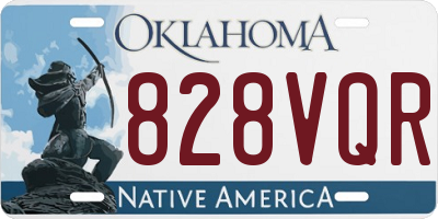OK license plate 828VQR