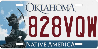 OK license plate 828VQW