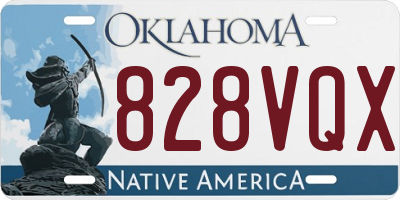 OK license plate 828VQX