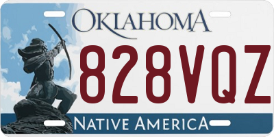 OK license plate 828VQZ