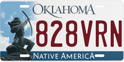 OK license plate 828VRN