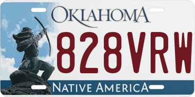 OK license plate 828VRW