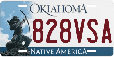 OK license plate 828VSA