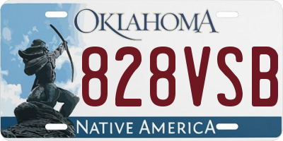 OK license plate 828VSB