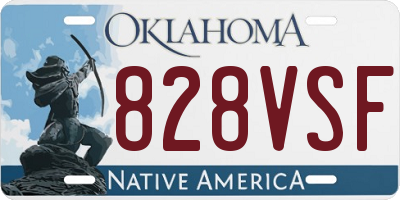OK license plate 828VSF