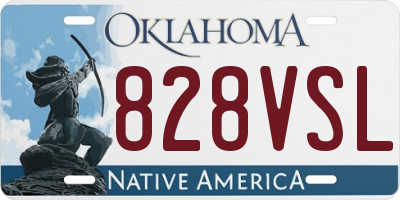 OK license plate 828VSL