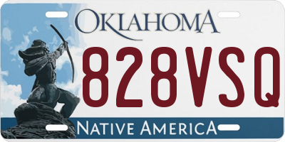 OK license plate 828VSQ
