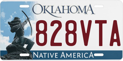 OK license plate 828VTA