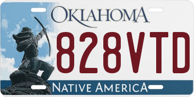 OK license plate 828VTD