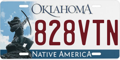 OK license plate 828VTN