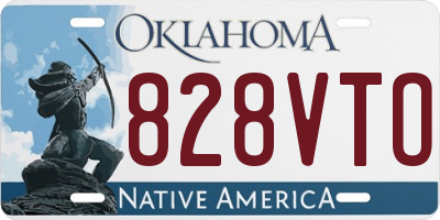 OK license plate 828VTO