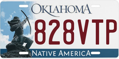 OK license plate 828VTP