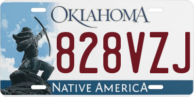 OK license plate 828VZJ