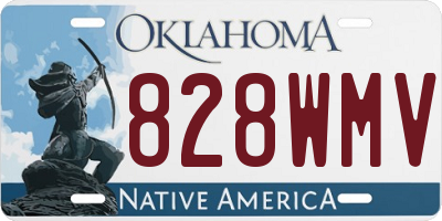 OK license plate 828WMV