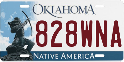 OK license plate 828WNA
