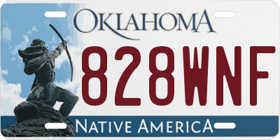 OK license plate 828WNF