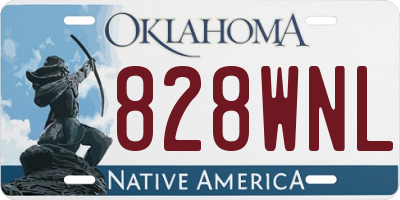 OK license plate 828WNL