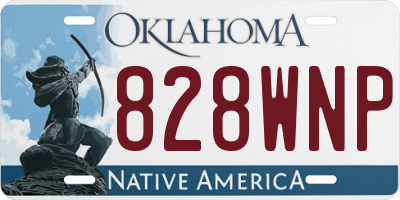 OK license plate 828WNP