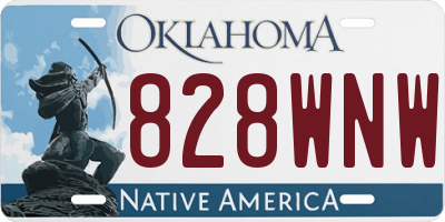 OK license plate 828WNW