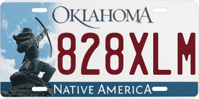 OK license plate 828XLM