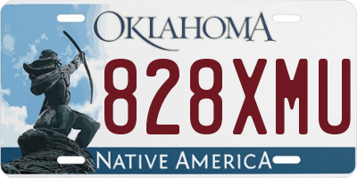 OK license plate 828XMU