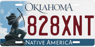 OK license plate 828XNT