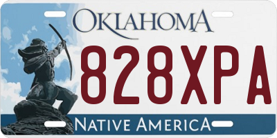 OK license plate 828XPA