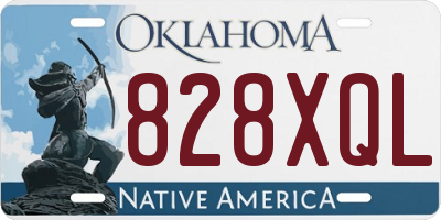 OK license plate 828XQL