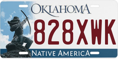 OK license plate 828XWK