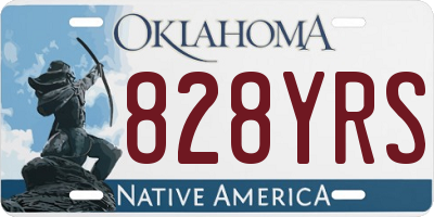 OK license plate 828YRS