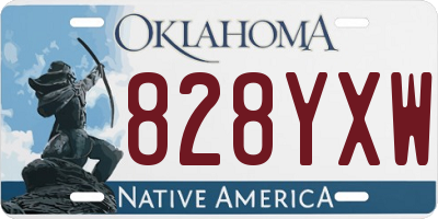 OK license plate 828YXW