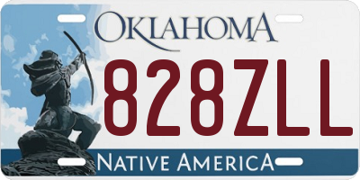 OK license plate 828ZLL