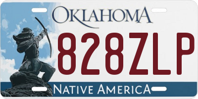 OK license plate 828ZLP