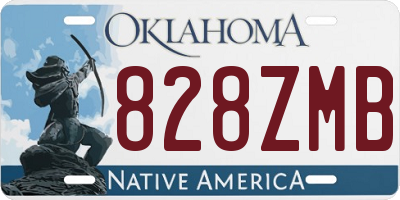 OK license plate 828ZMB