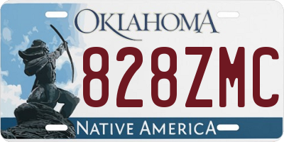 OK license plate 828ZMC