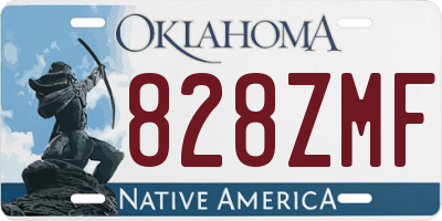 OK license plate 828ZMF