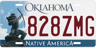 OK license plate 828ZMG