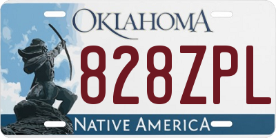 OK license plate 828ZPL