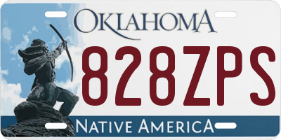 OK license plate 828ZPS