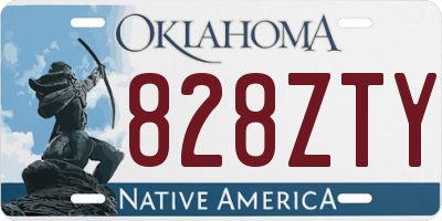 OK license plate 828ZTY