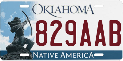 OK license plate 829AAB