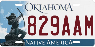 OK license plate 829AAM