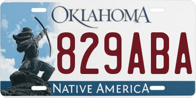 OK license plate 829ABA