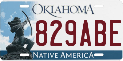 OK license plate 829ABE
