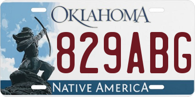 OK license plate 829ABG