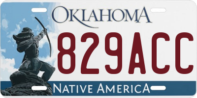 OK license plate 829ACC