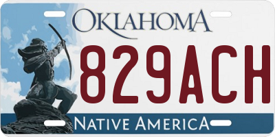 OK license plate 829ACH