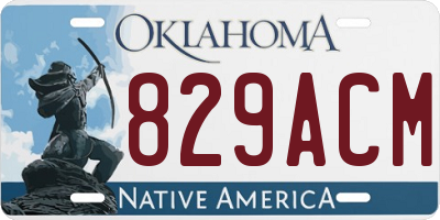 OK license plate 829ACM