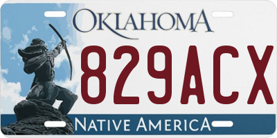 OK license plate 829ACX