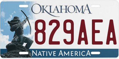 OK license plate 829AEA